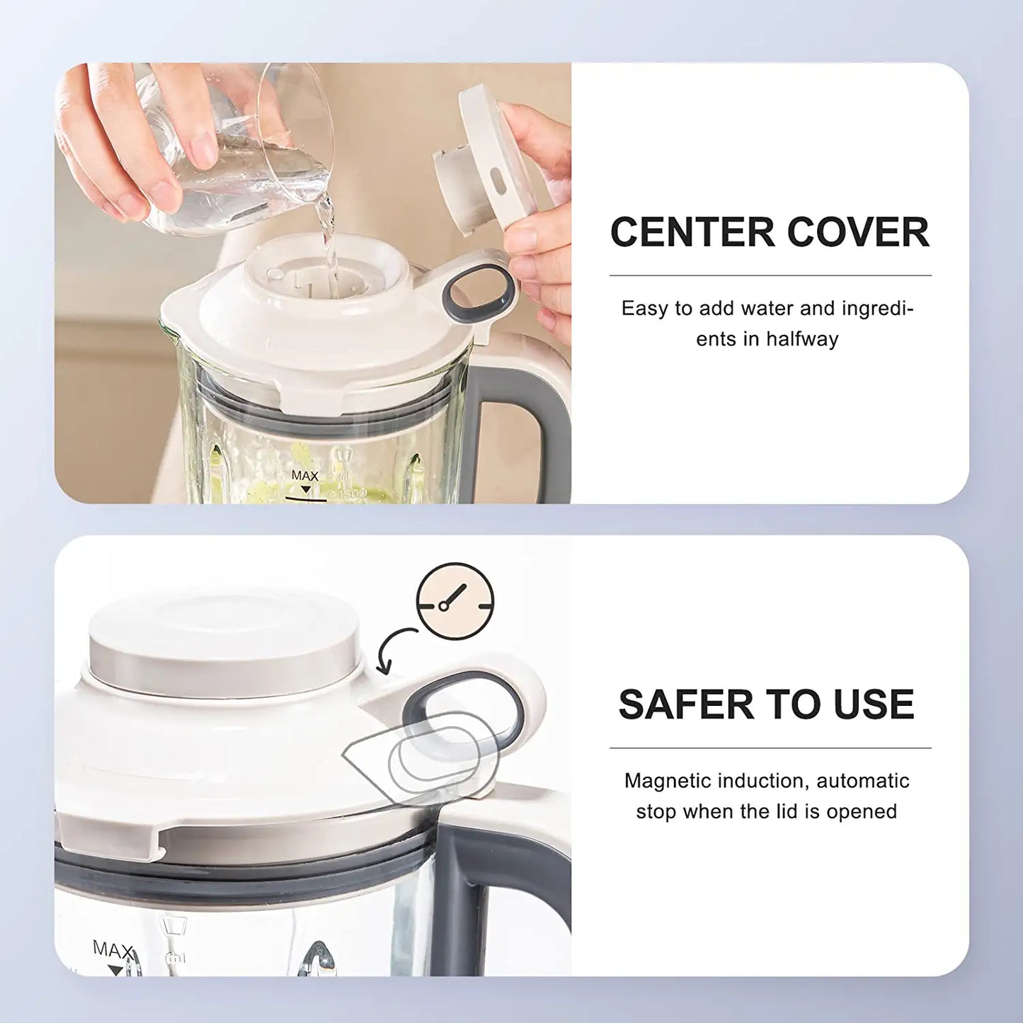Bear Professional Blender, PBJ-B10U5, 1000W Countertop Blender for Kitchen