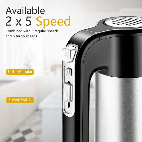 Bear Brand Electric Hand Mixer, DDQ-A30D2BK, 300W with 5 Speeds