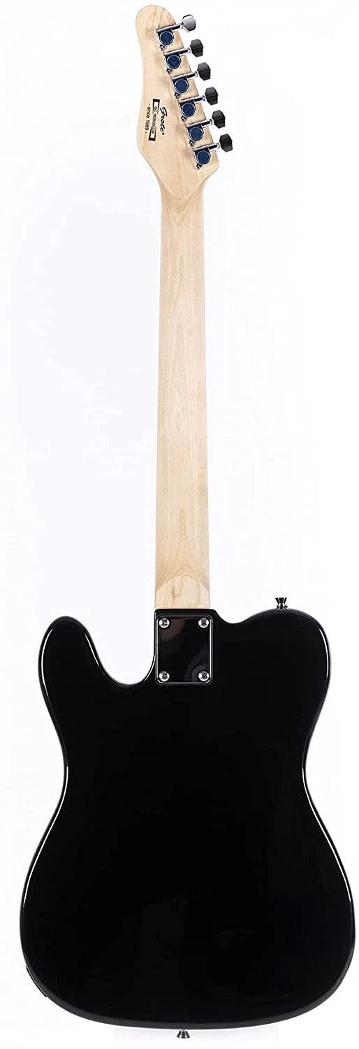 GROTE ELECTRIC GUITAR SOLID BODY TELE STYLE GUITAR FULL-SIZE BASSWOOD BODY WITH CANADIA MAPLE NECK CHROME HARDWARE PICKS - BLACK
