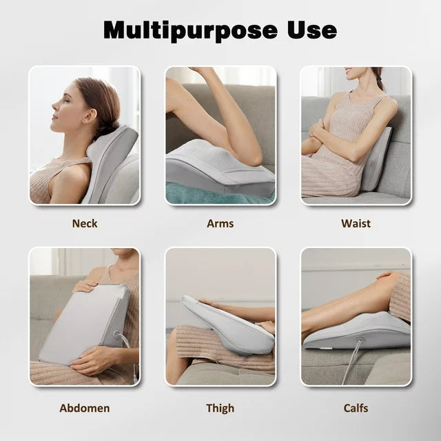 Belmint Seat Cushion Massager with Shiatsu Vibration, Soothing Heat for Back