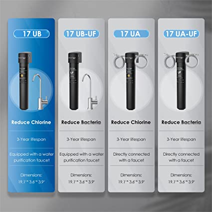 Waterdrop 17UB 3 Years Under Sink Water Filter System-Reduces Lead, Chlorine, Bad Taste&Odor-Under Counter Water Filter with Dedicated Brushed Nickel Faucet-NSF/ANSI 42 Certified-24K Gallons-USA Tech