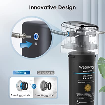 Waterdrop 15UA Under Sink Water Filter System, 2 Years Capacity, NSF/ANSI 42 Certified, Reduces Lead, Chlorine, Bad Taste & Odor, Under Counter Water Filter Direct Connect to Kitchen Faucet, USA Tech