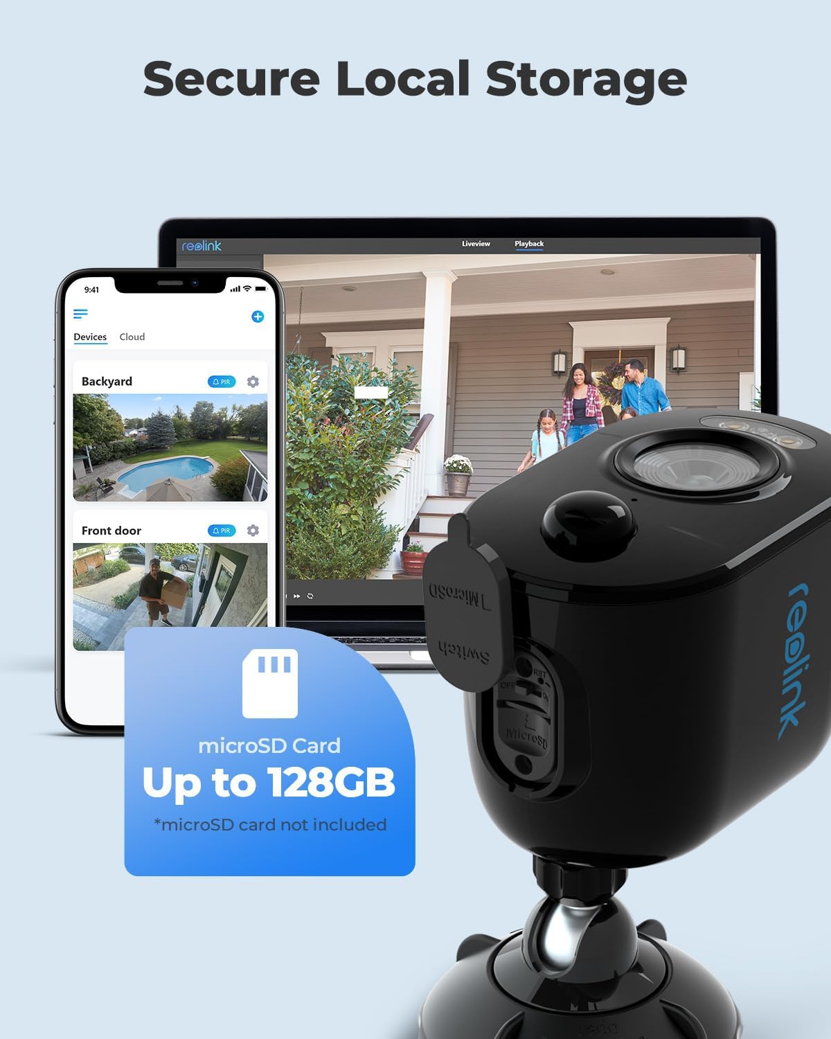 REOLINK Argus 3 Pro, 4MP Wireless Security Camera Outdoor Battery Powered (White)