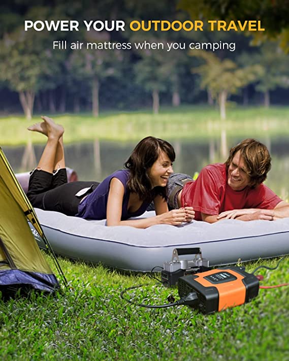 Ampeak Upgraded 750W Power Inverter 4.8A Dual USB Ports 2 AC Outlets Car Inverter DC 12V to AC 110V for Devices-11 Safe Protections