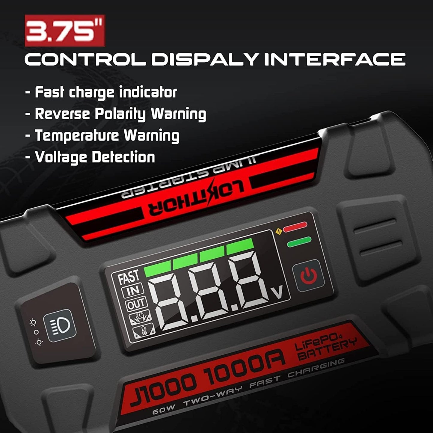 Lokithor J1000 12V 1000A LiFePO4 Jump Starter 26Wh