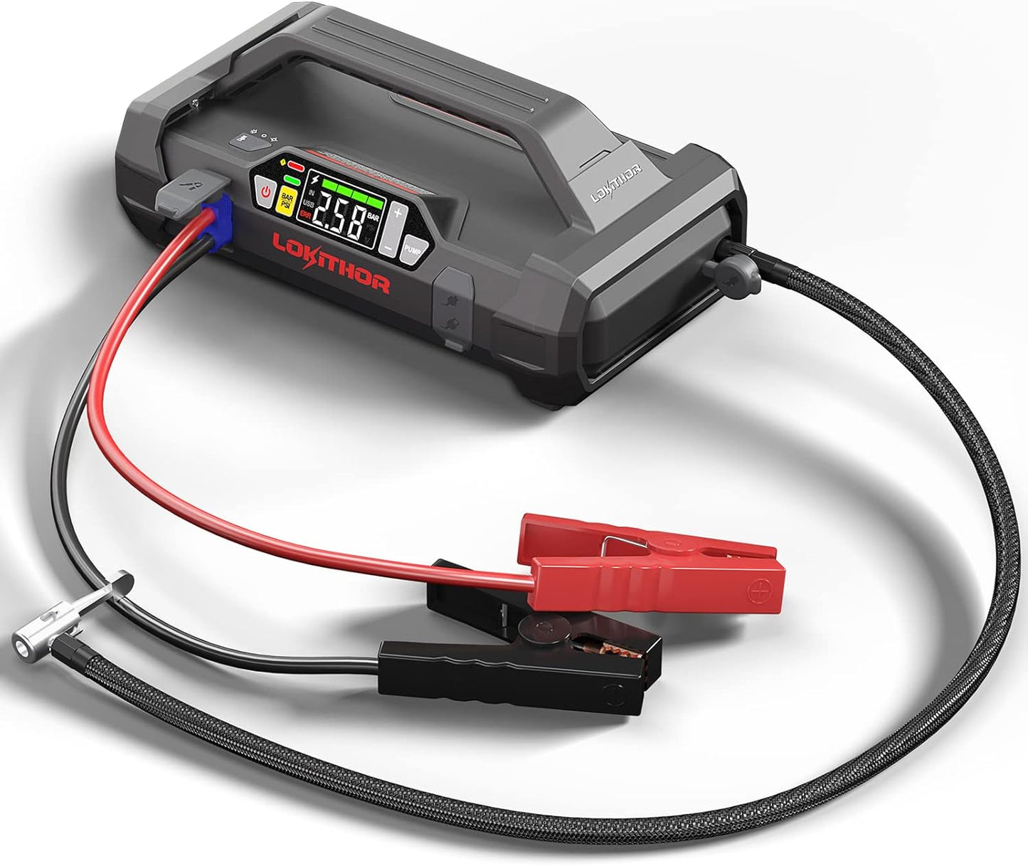 JA2500 Lokithor 12V 2500A LiFePO4 Jump Starter With 150PSI Air Inflator