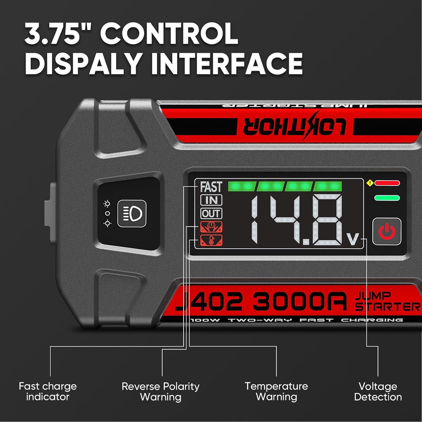 Lokithor J402 12V 3000A Lithium Jump Starter 88.8Wh