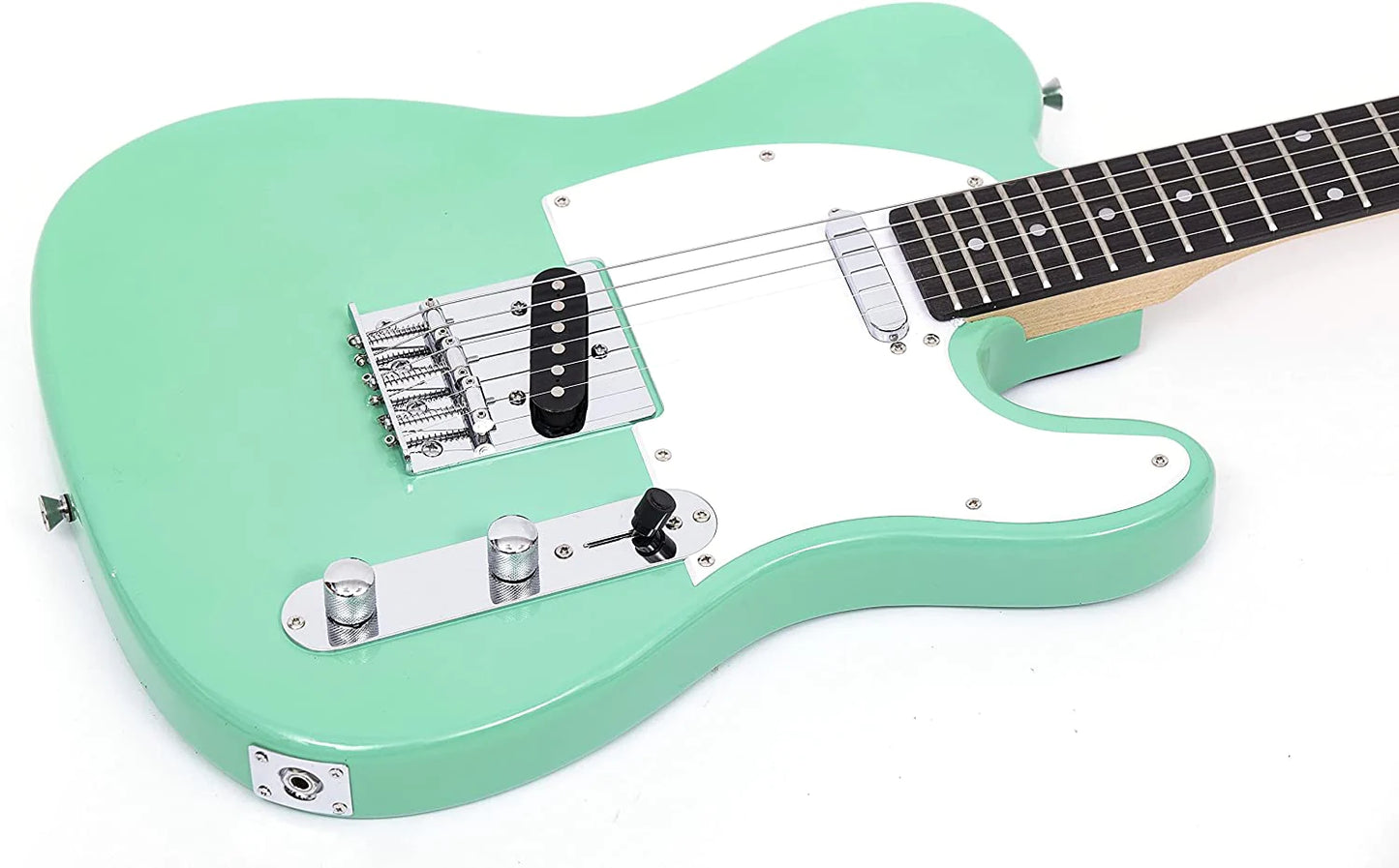 GROTE ELECTRIC GUITAR SOLID BODY TELE STYLE GUITAR FULL-SIZE BASSWOOD BODY WITH CANADIA MAPLE NECK CHROME HARDWARE PICKS - GREEN