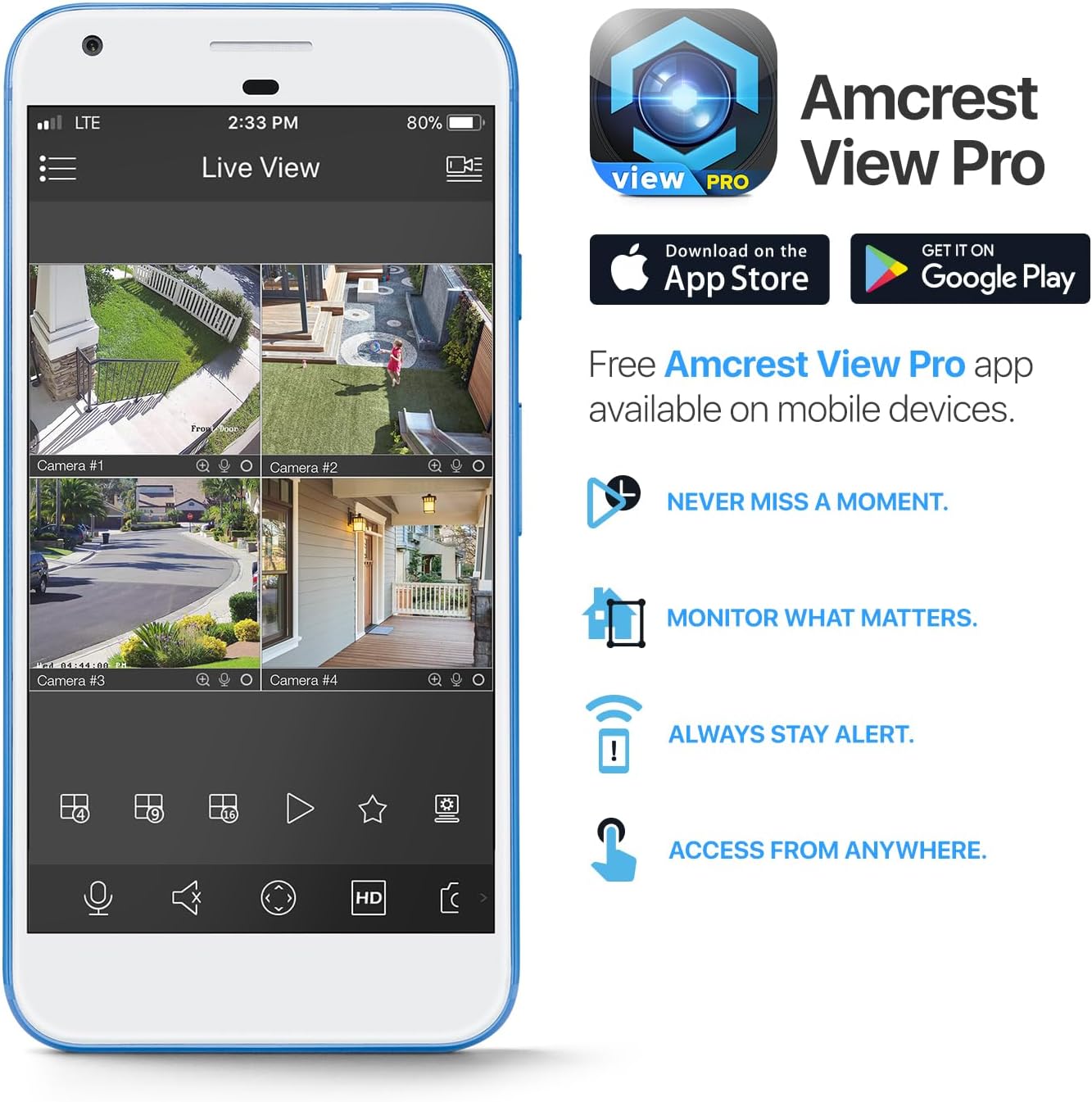 Amcrest 5MP UltraHD Mini AI Outdoor IP PoE Camera, Security IP Camera with Two-Way Audio, IP5M-1190EW (White)