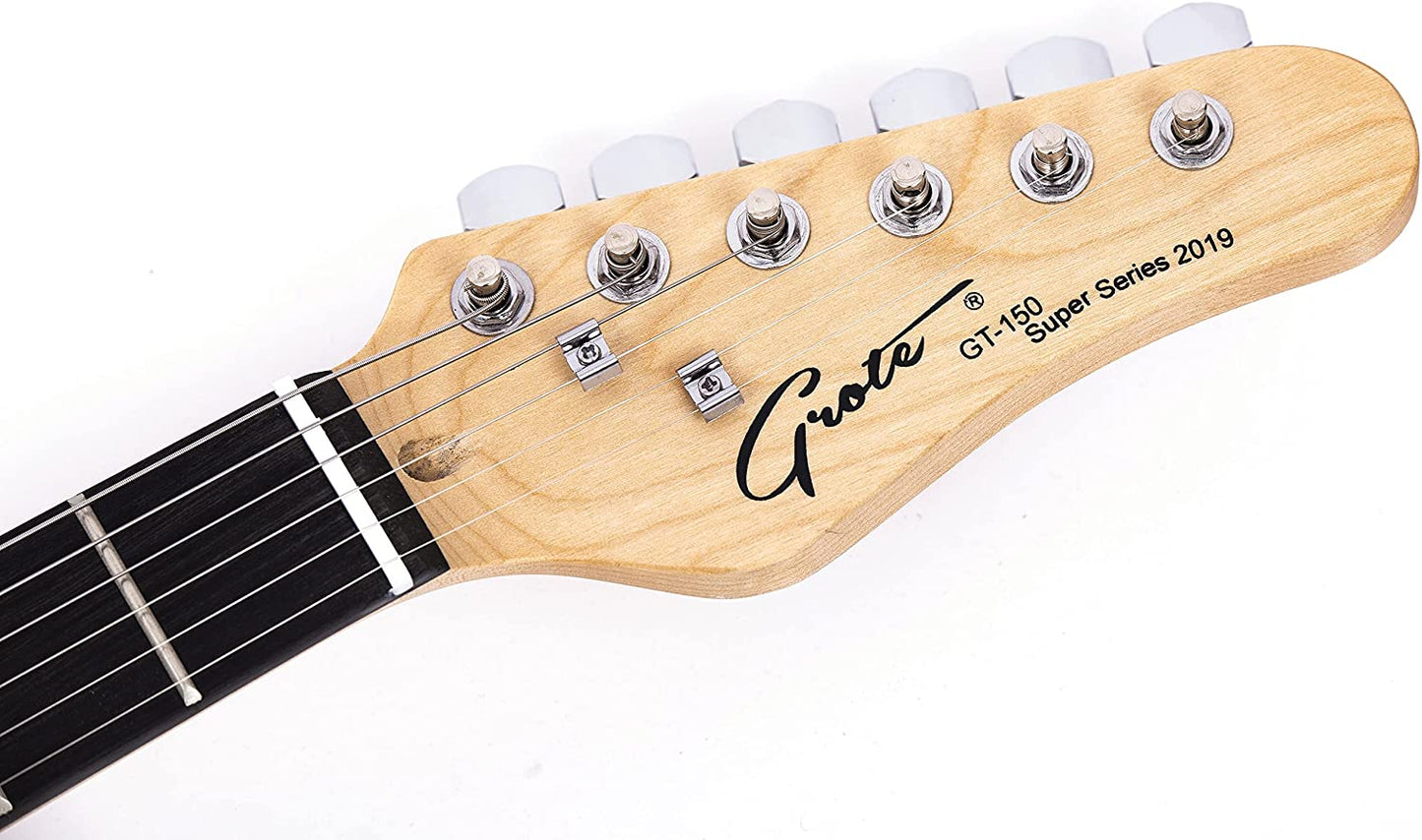 GROTE ELECTRIC GUITAR SOLID BODY TELE STYLE GUITAR FULL-SIZE BASSWOOD BODY WITH CANADIA MAPLE NECK CHROME HARDWARE PICKS - NATURAL