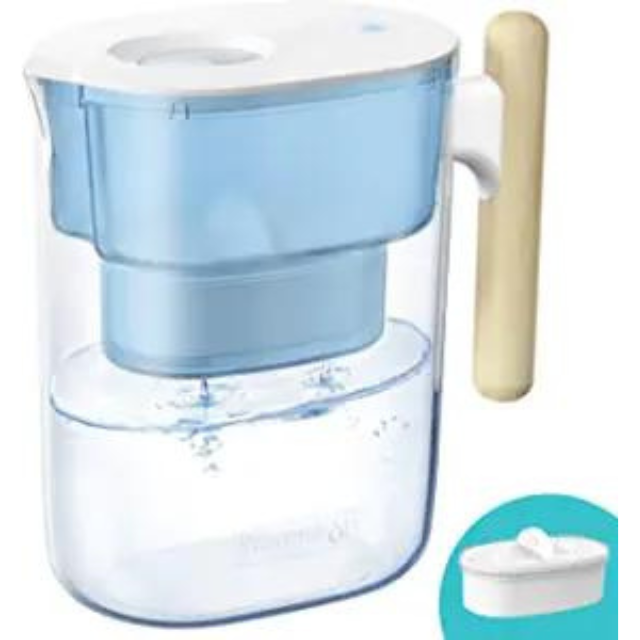 Waterdrop 200-Gallon Long-Life Chubby 10-Cup Water Filter Pitcher with 1 Filter, NSF Certified, 5X Times Lifetime, Reduces Chlorine, BPA Free, Blue