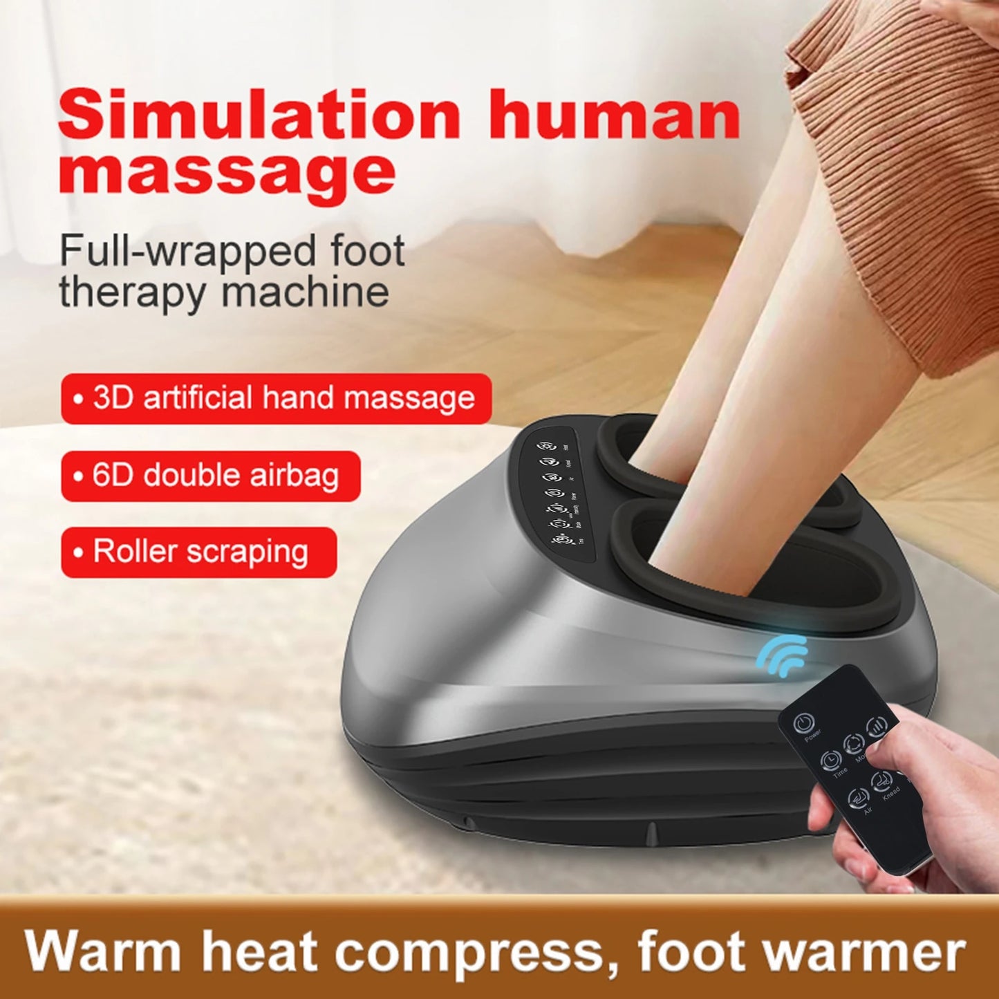 Foot Massager for Massage and Relaxation with Handheld Controller 3 Intensities Helps Relax Leg