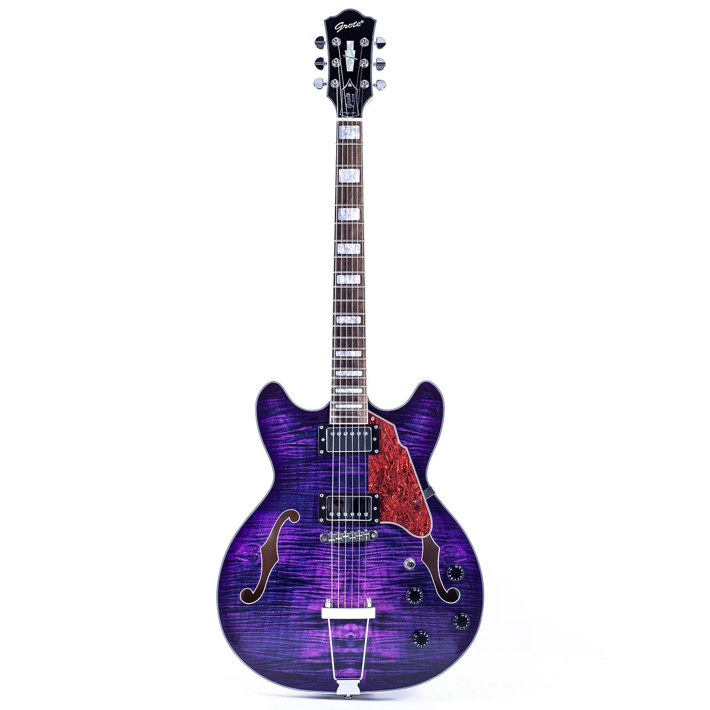 GROTE 335 STYLE SEMI-HOLLOW BODY JAZZ ELECTRIC GUITAR WITH GIGBAG