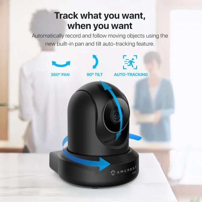 Amcrest 2MP WiFi Security Camera Pan/Tilt Black IP2M-841B-V3