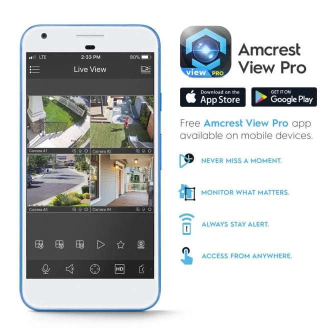 Amcrest 4K Outdoor Bullet PoE IP Camera, Black IP8M-2496EB-V2