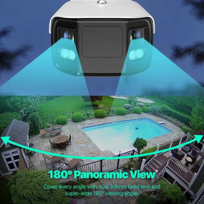 Amcrest Dual-Lens 4K (8MP) Outdoor Security POE Camera, IP8M-FCB2996EW-AI(White)