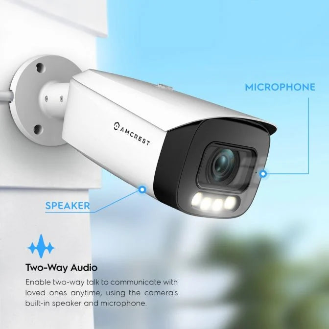 Amcrest Night Color AI Bullet IP PoE Camera w/ 164ft, Security IP Camera Outdoor, IP8M-B2886EW-AI