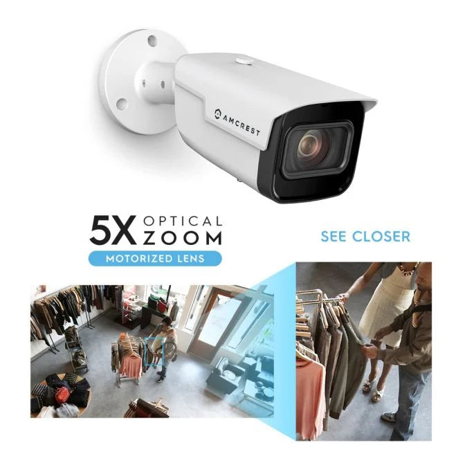 Amcrest 4K AI IP PoE Camera Bullet 5x Optical Zoom IP8M-VB2896EW-AI