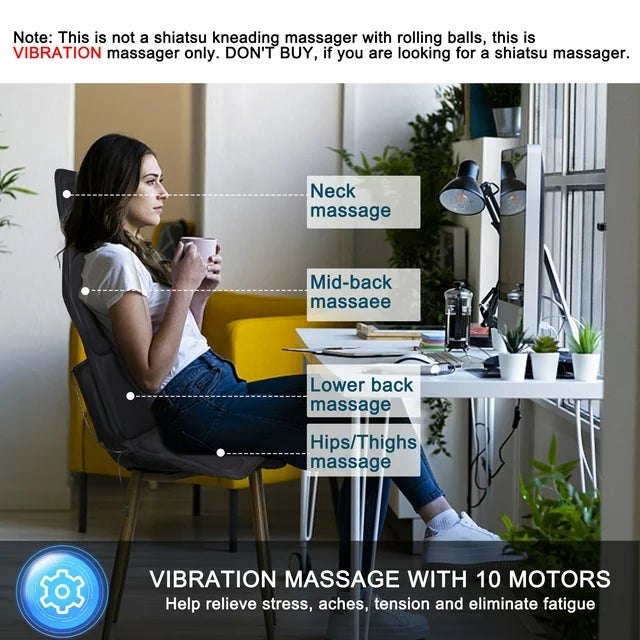 SAYFUT Full Back Massager with Heat, 8 Mode 7 Intensity Deep-Kneading Massage Nodes for Upper and Lower Back