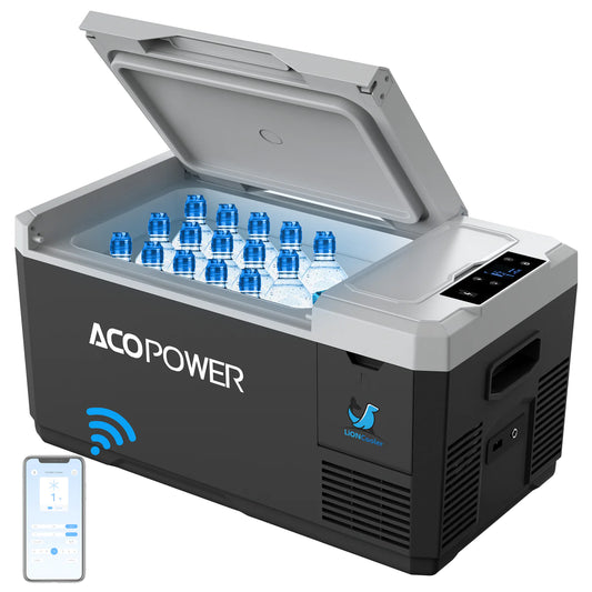 Acopower - LiONCooler Min Solar Powered Car Fridge Freezer, 19 Quarts - WITH BATTERY