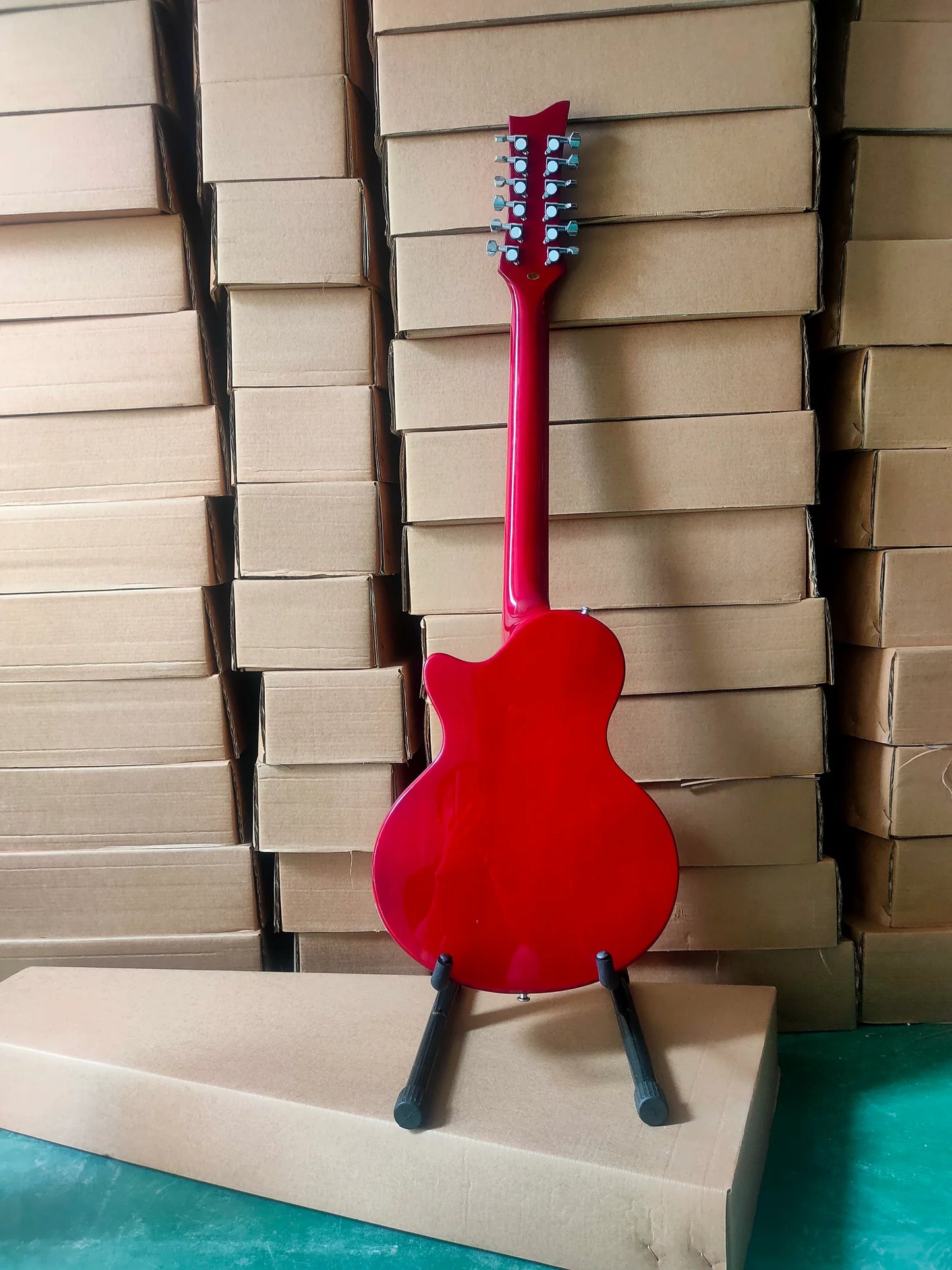 GROTE 12 STRING ELECTRIC GUITAR SEMI-HOLLOW BODY WITH MAPLE VENEER