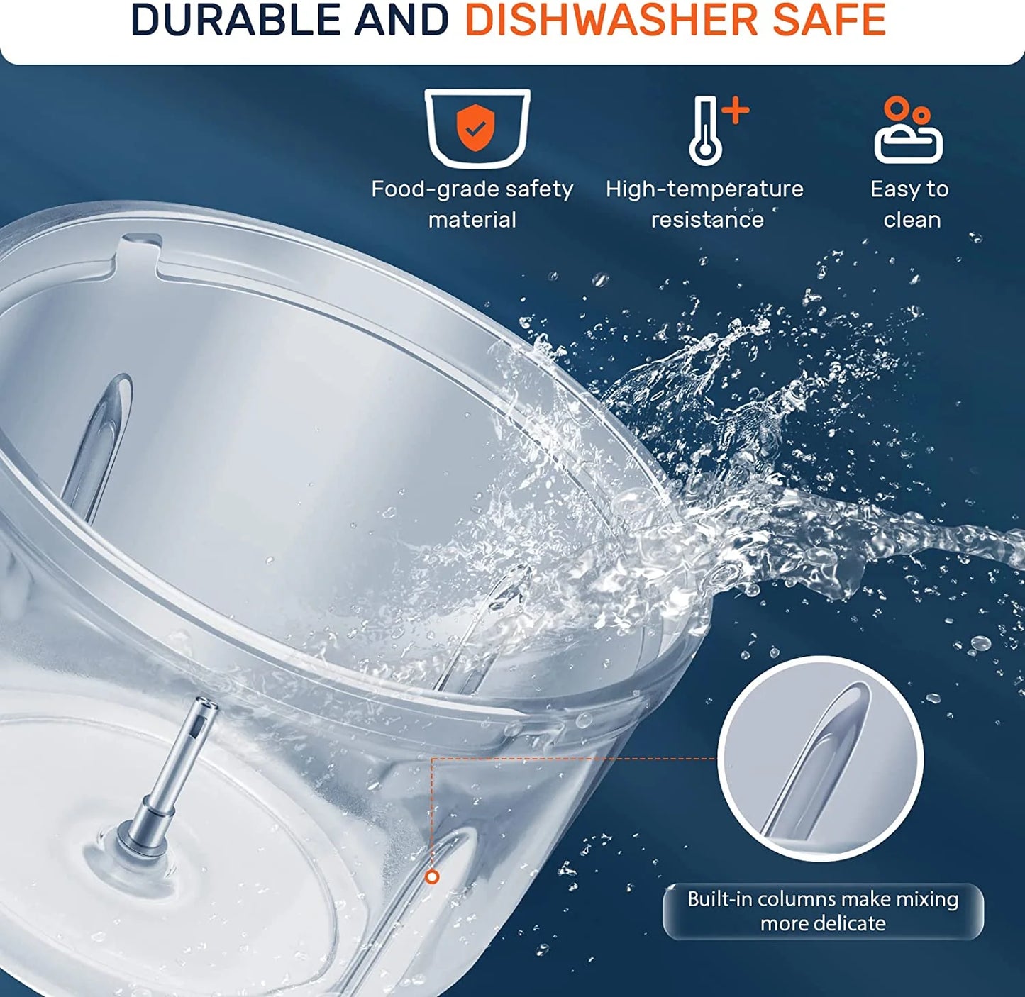 Bear Electric Food Chopper QSJ-D03Q1, 2 Glass Bowls (2L/8 Cup+0.6L/2.5 Cup), 400W