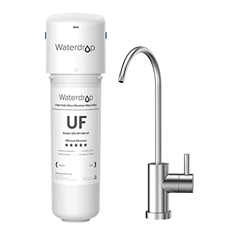 Waterdrop 10UBW-UF 0.01 μm Ultra Filtration Under Sink Water Filter System for Baçtёria Reduction, Reduces Lead, Chlorine, Bad Taste & Odor, 8K Gallons, with Dedicated Faucet, USA Tech