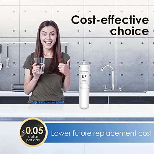 Waterdrop RF15W-UF 0.01 Micron Water Filter, Reduces Lead, Chlorine, Bad Taste & Odor, 16K Gallons High Capacity, Replacement for Waterdrop Under Sink Water Filtration System, White