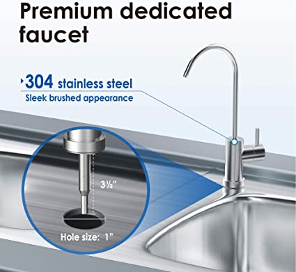 Waterdrop 15UBW-UF 0.01 μm Ultra Filtration Under Sink Water Filter System for Baçtёria Reduction, Reduces Lead, Chlorine, Bad Taste & Odor, 16K Gallons, with Dedicated Brushed Nickel Faucet, USA Tech