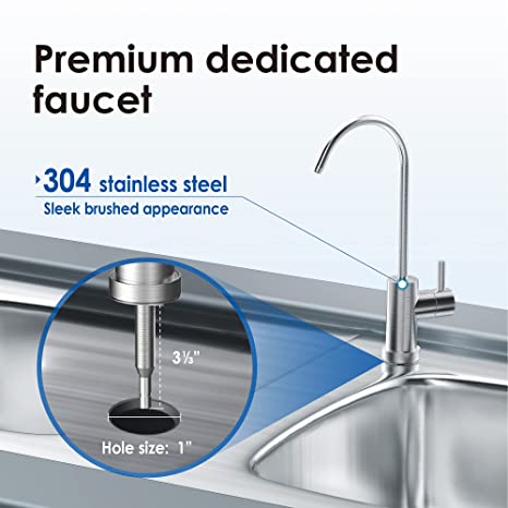 Waterdrop 10UBW-UF 0.01 μm Ultra Filtration Under Sink Water Filter System for Baçtёria Reduction, Reduces Lead, Chlorine, Bad Taste & Odor, 8K Gallons, with Dedicated Faucet, USA Tech