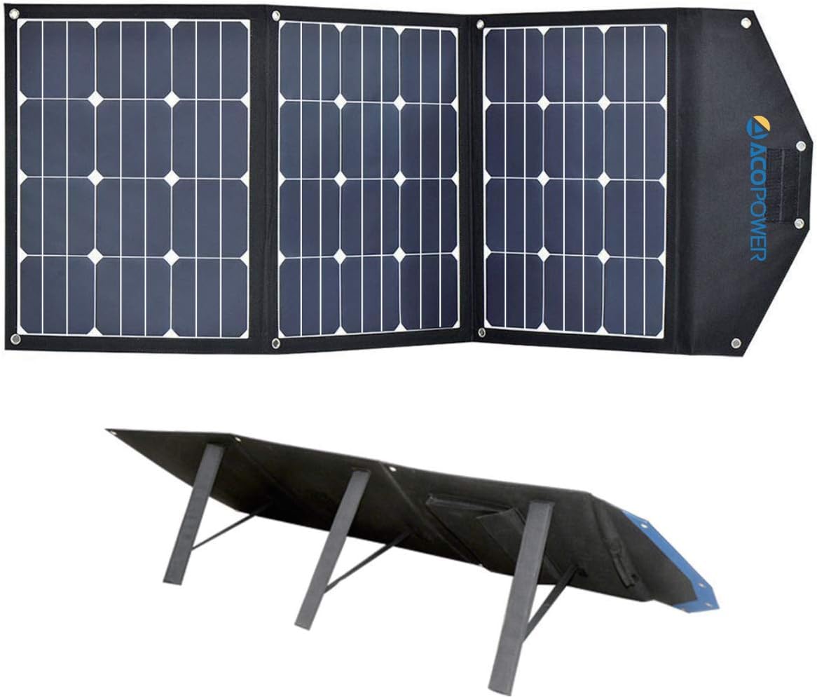 ACOPOWER 90W Portable Solar Panel,3x30W Foldable Solar Panel Suitcase
