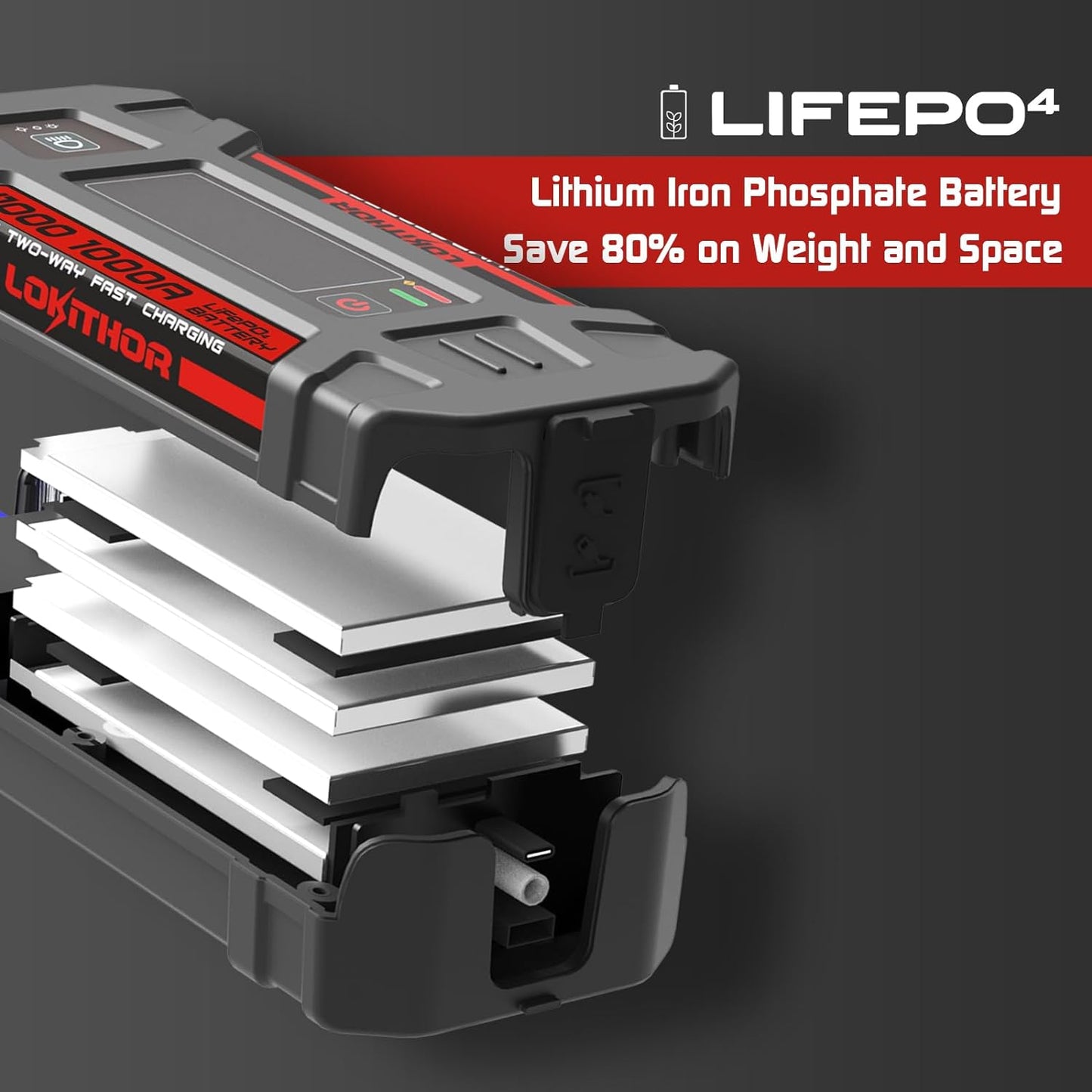 Lokithor J1000 12V 1000A LiFePO4 Jump Starter 26Wh