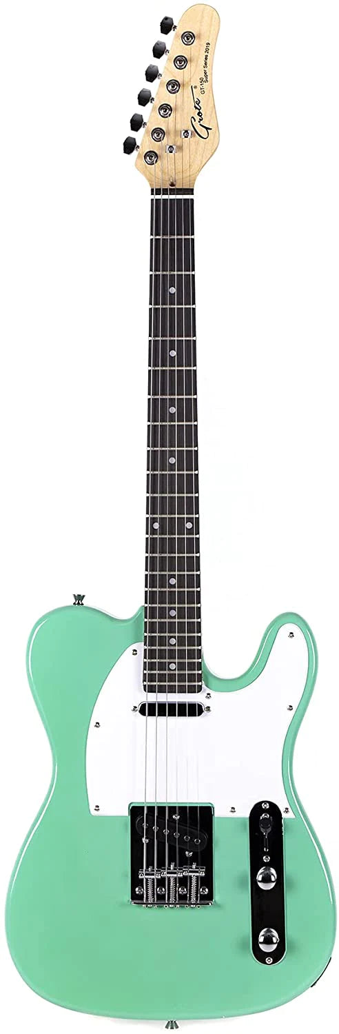 GROTE ELECTRIC GUITAR SOLID BODY TELE STYLE GUITAR FULL-SIZE BASSWOOD BODY WITH CANADIA MAPLE NECK CHROME HARDWARE PICKS - GREEN
