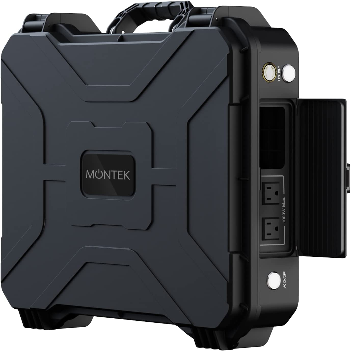 MONTEK X1000 Portable Power Station, Solar Generator with 1010Wh, 2x1000W AC & 100W PD Port, 2.5H to Full Charge, Water Resistant, for Home Backup Battery, Outdoor RV, Camping, Emergencies