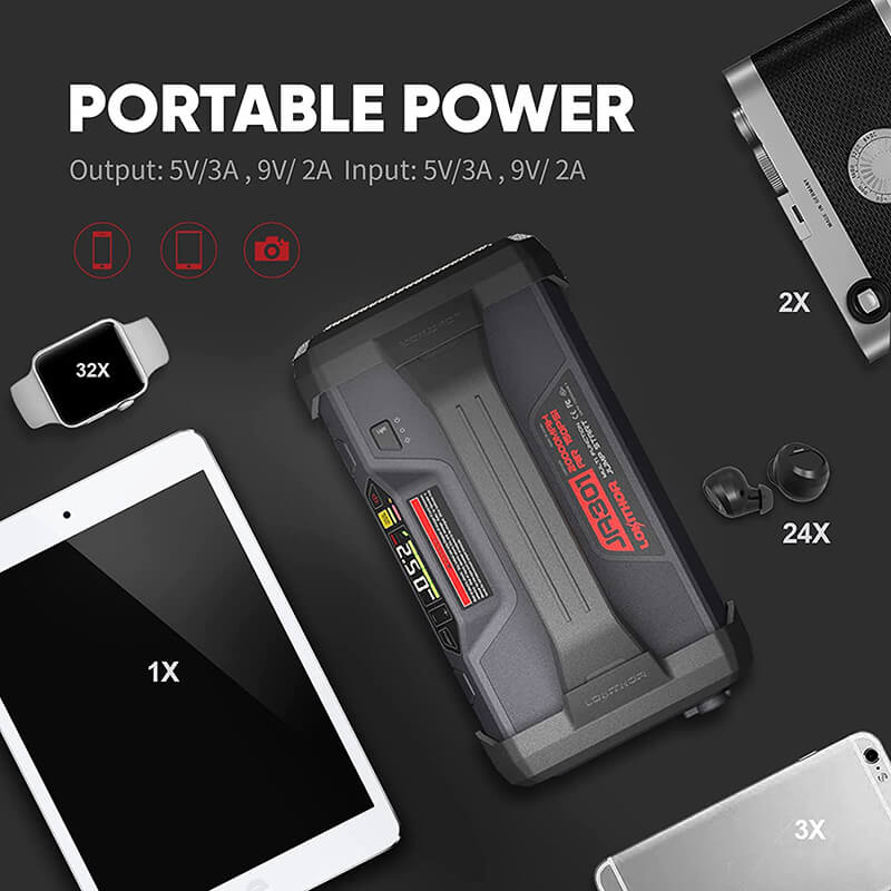 LOKITHOR JA301 Jump Starter with Air Pump 2000A