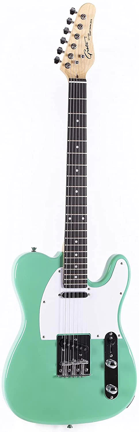 GROTE ELECTRIC GUITAR SOLID BODY TELE STYLE GUITAR FULL-SIZE BASSWOOD BODY WITH CANADIA MAPLE NECK CHROME HARDWARE PICKS - GREEN