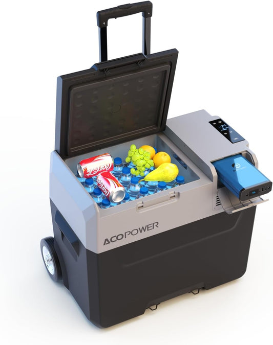 Acopower - LionCooler Pro Portable Solar Fridge Freezer, 42 Quarts - With Battery