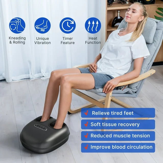 Renpho Shiatsu Foot Massager with Heat for Tired Foot Blood Circulation up to size 11, Black