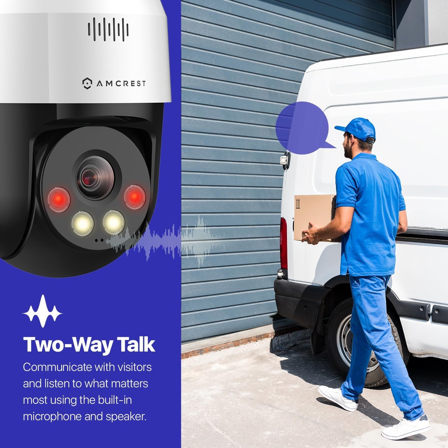 Amcrest 5MP UltraHD Mini AI Outdoor IP PoE Camera, Security IP Camera with Two-Way Audio, IP5M-1190EW (White)
