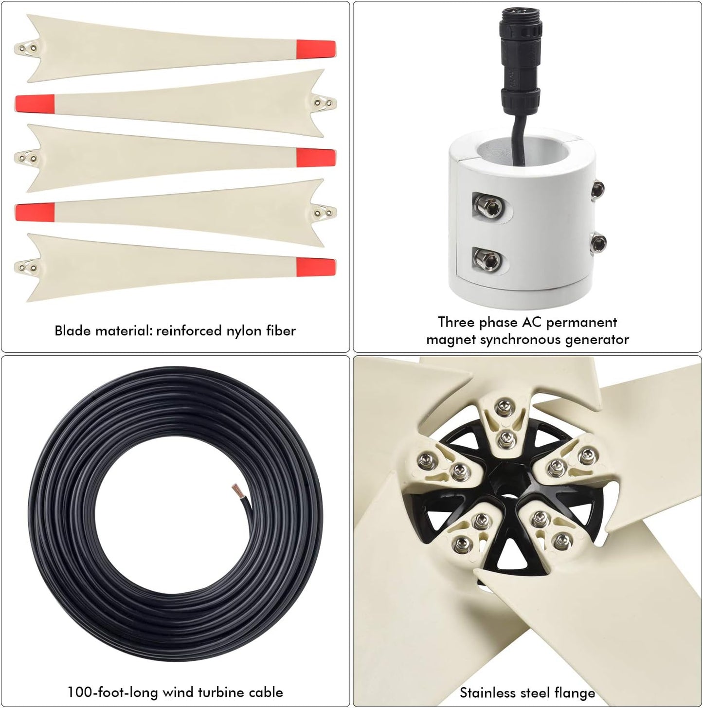 Nature's Generator Wind Turbine Includes 100 Foot 12 AWG Cable