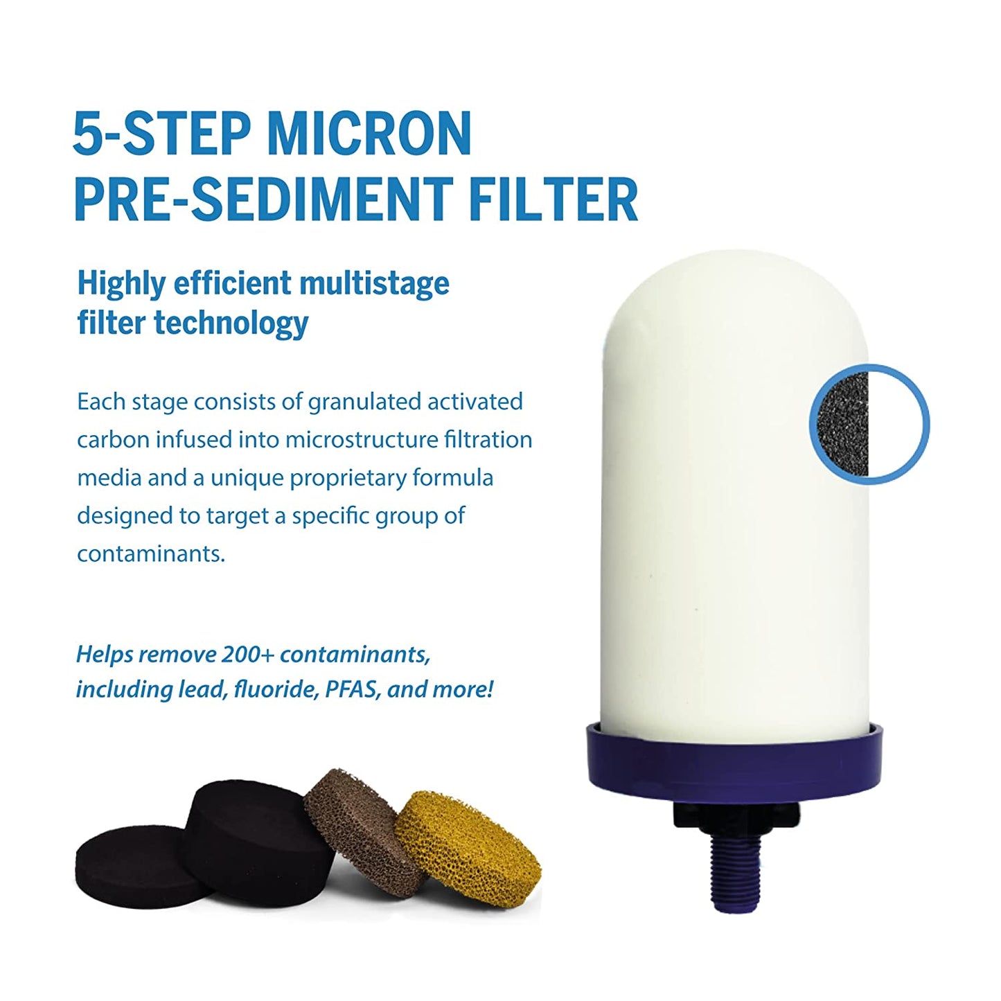 ProOne Big II Gravity Water Filter, 2.5-Gallon Water Filtration System with 5-Inch Filter and BPA-Free Spigot