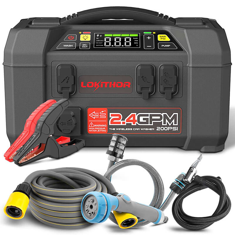 LOKITHOR AW401 Jump Starter with Car Washer 2500A