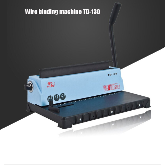 34 Square hole Wire binding machine TD-130 Small machine Big capacity books binding machine manual wire binding machine