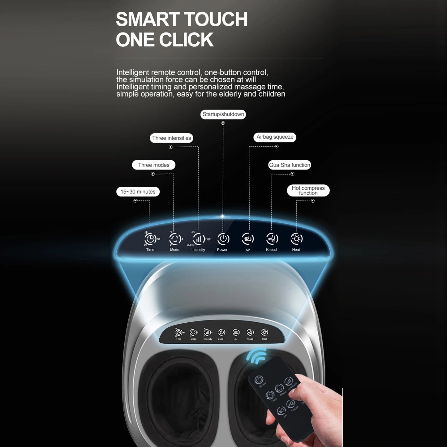 Foot Massager for Massage and Relaxation with Handheld Controller 3 Intensities Helps Relax Leg
