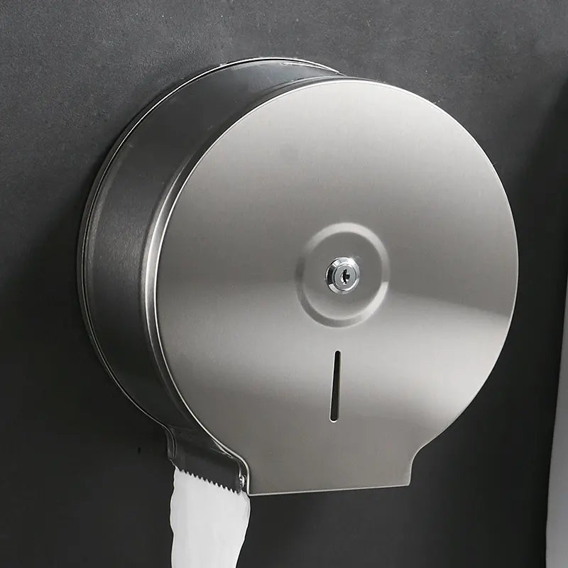 stainless steel Wall Mounted Paper Towel Holder Kitchen round Tissue Box toilet bathroom paper towel dispenser
