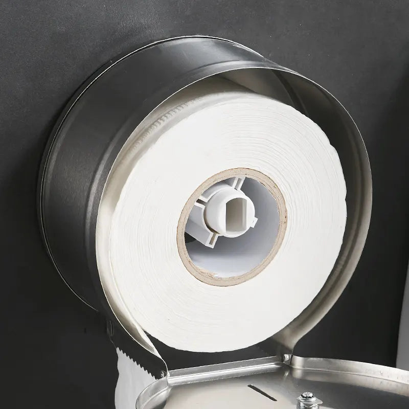 stainless steel Wall Mounted Paper Towel Holder Kitchen round Tissue Box toilet bathroom paper towel dispenser