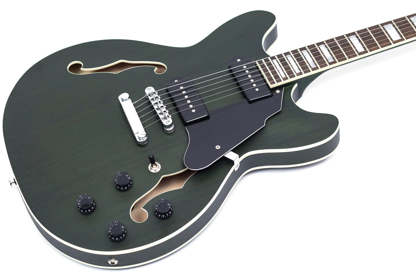 GROTE ELECTRIC GUITAR SEMI-HOLLOW BODY GUITAR MATTE FINISHED P90 PICKUPS (GREEN)