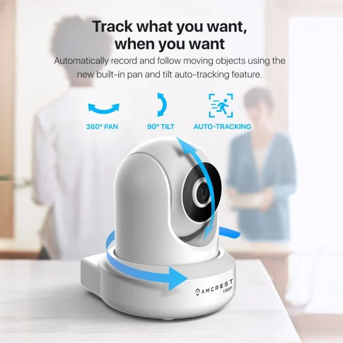 Amcrest 2MP WiFi Security Camera Pan/Tilt White IP2M-841W-V3