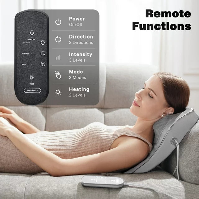 Belmint Seat Cushion Massager with Shiatsu Vibration, Soothing Heat for Back