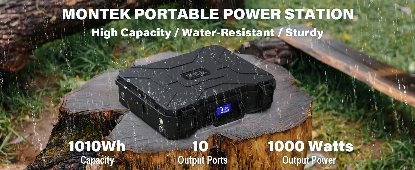 MONTEK X1000 Solar Generator 1000W (Not With Solar Panel), Portable Power Station 1010Wh Emergency Backup Lithium Battery, 120V AC Outlets for Home Outdoor Camping Hunting Travel (Desert Tan)